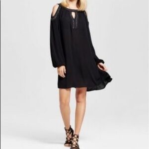 KNOX ROSE BLACK & SILVER HIGH/LOW BOHO DRESS SZ XS